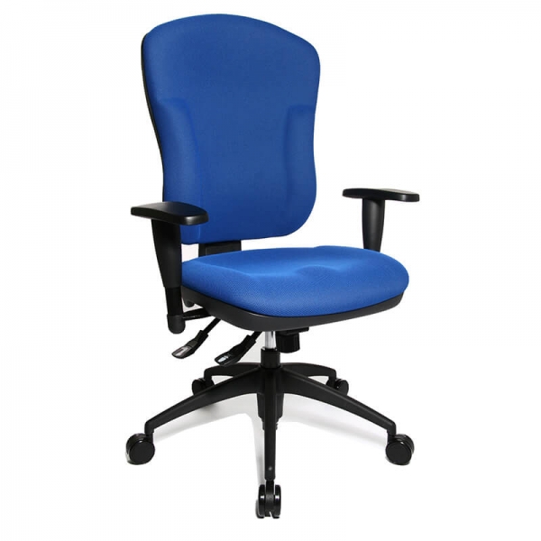 Chaise de bureau bleue en tissu avec dossier inclinable - Wellpoint - 20