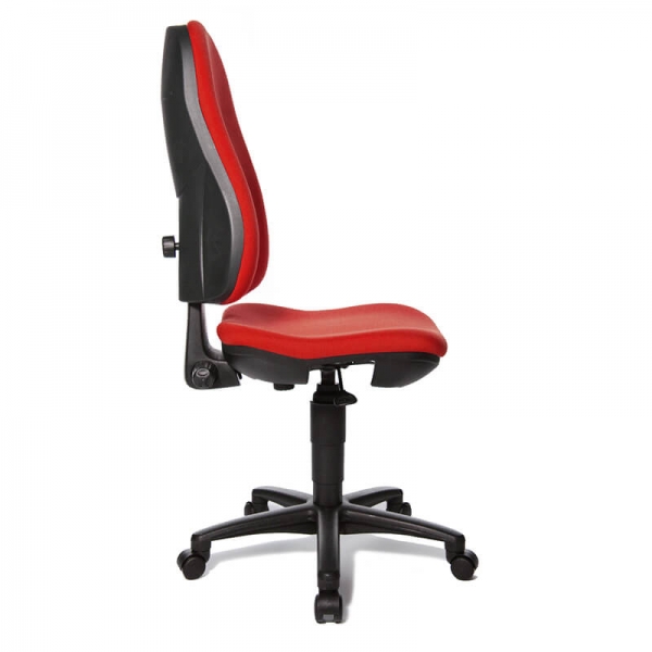 Chaise de bureau réglable en hauteur avec tissu rouge – Support P - 19