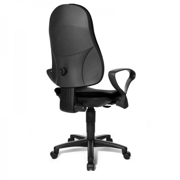Siège de bureau réglable en tissu noir avec accoudoirs – Support P - 31