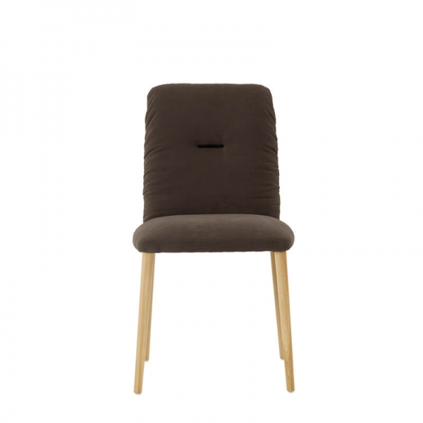 Chaise style cocooning en tissu et pieds bois - Aura Mobitec® - 3