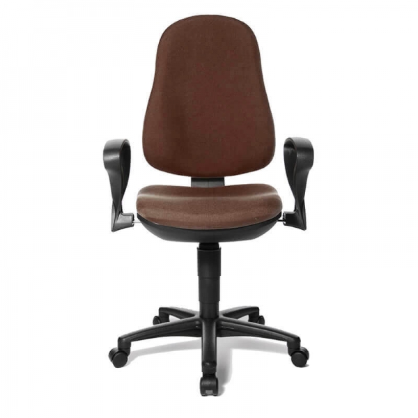 Chaise de bureau en tissu marron avec accoudoirs – Support P - 38