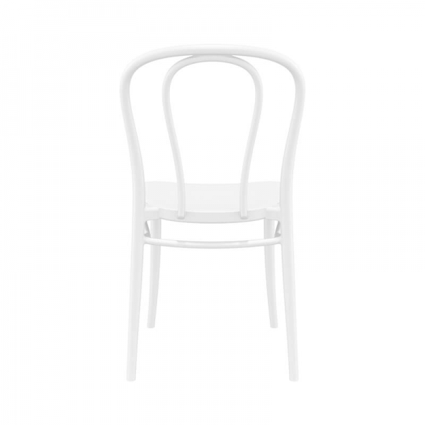 Chaise bistrot empilable en plastique blanc - Victor - 2