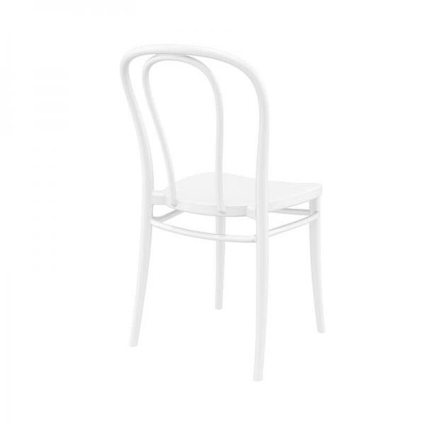 Chaise style bistrot en plastique blanc empilable - Victor - 3