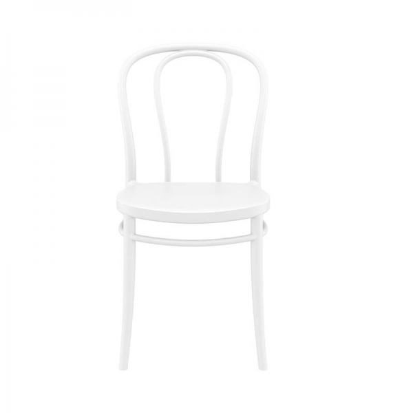 Chaise empilable de style bistrot blanche - Victor - 4