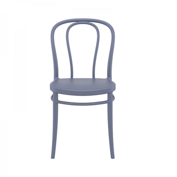 Chaise en polypropylène gris empilable - Victor - 9