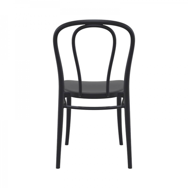 Chaise bistrot en plastique noir empilable - Victor - 12