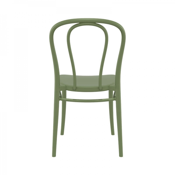 Chaise de bistrot empilable en plastique vert olive - Victor - 17
