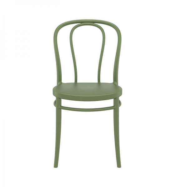 Chaise empilable verte en polypropylène - Victor - 19