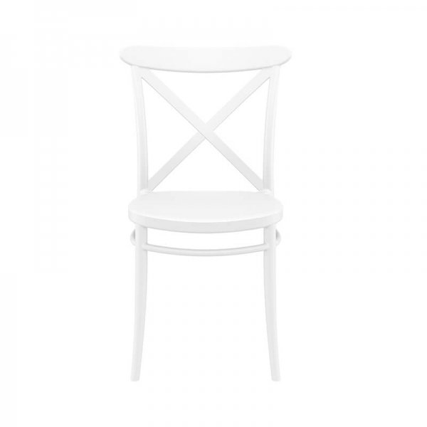 Chaise empilable en polypropylène blanc style bistrot - Cross - 5