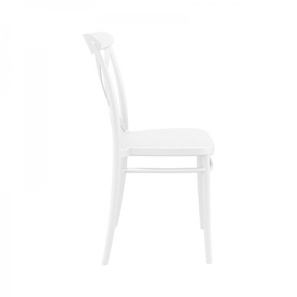 Chaise style bistrot en plastique blanc empilable - Cross - 6