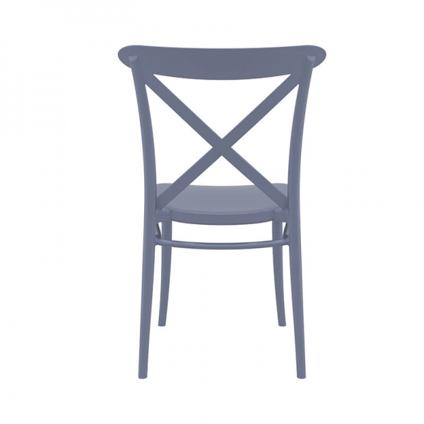 Chaise en polypropylène gris style bistrot empilable - Cross - 8
