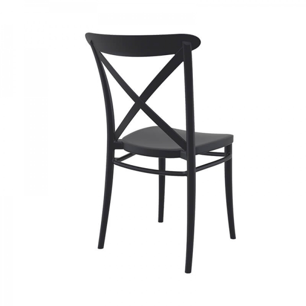 Chaise de bistrot noire en plastique - Cross - 14
