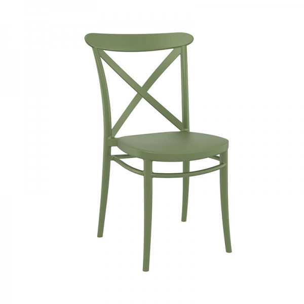 Chaise en polypropylène verte empilable - Cross - 18