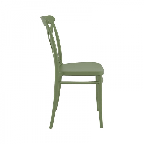 Chaise empilable en plastique vert - Cross - 22