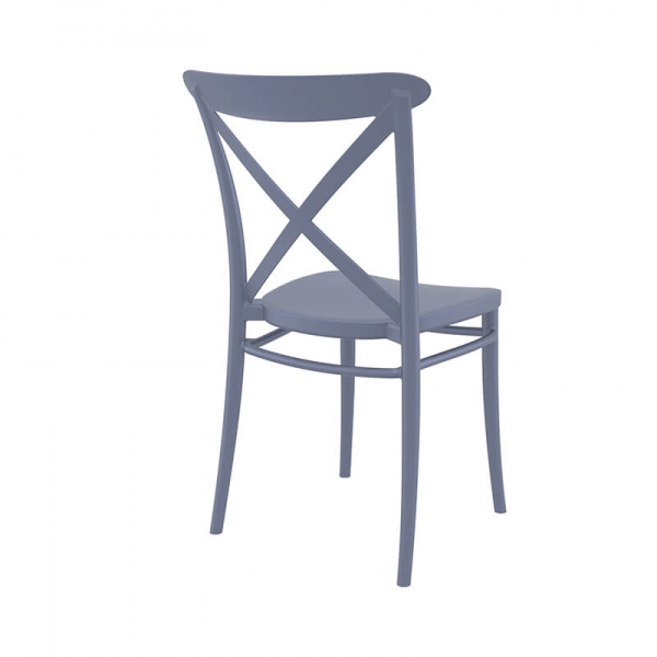 Chaise bistrot grise en plastique empilable - Cross - 11