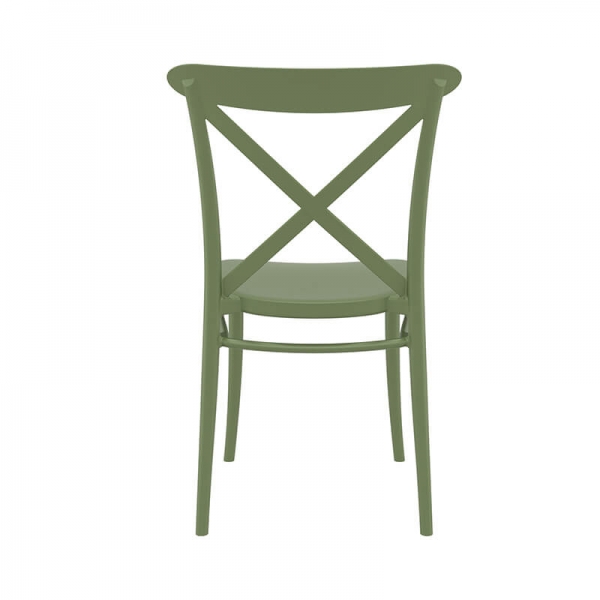 Chaise de jardin style bistrot en plastique vert olive - Cross - 21