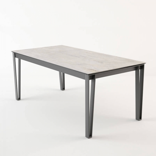 table blanche moderne en céramique et métal okaso - 3
