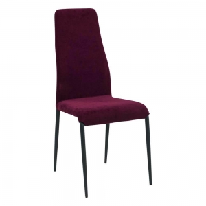 Chaise moderne en tissu violet et pieds en métal - Mirta