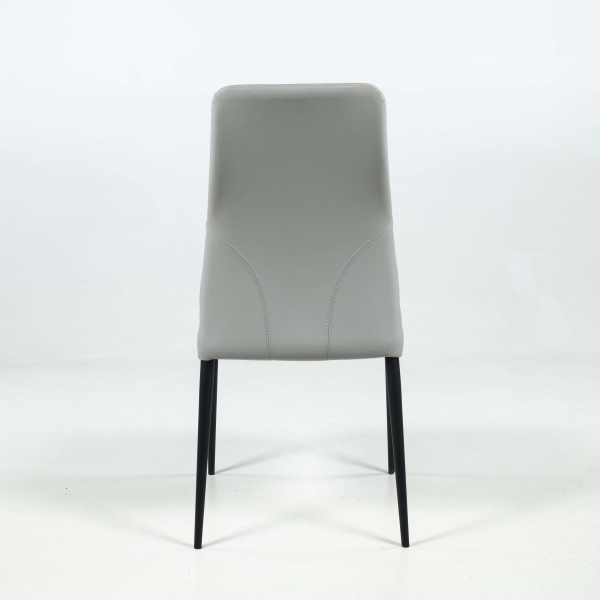 Chaise italienne moderne en synthétique gris avec dossier incurvé - Mathilde - 4