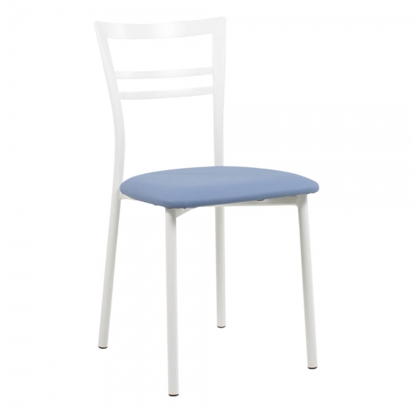 Chaise de cuisine métal assise bleue - Go 1419 - 63