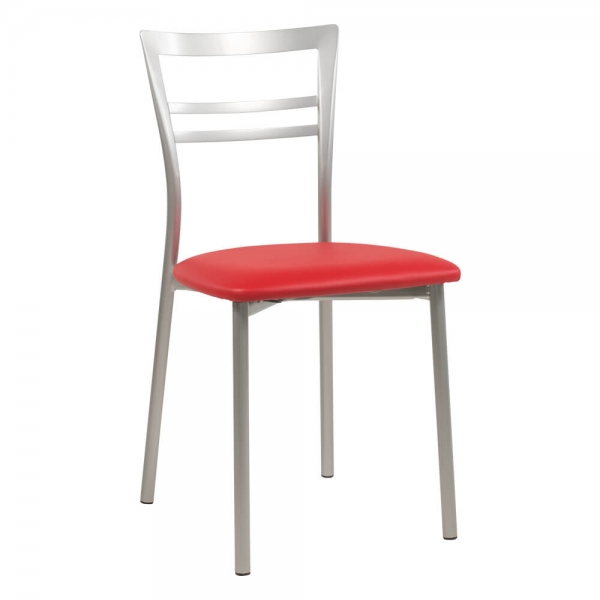 Chaise de cuisine en métal assise rouge - Go 1419 - 79