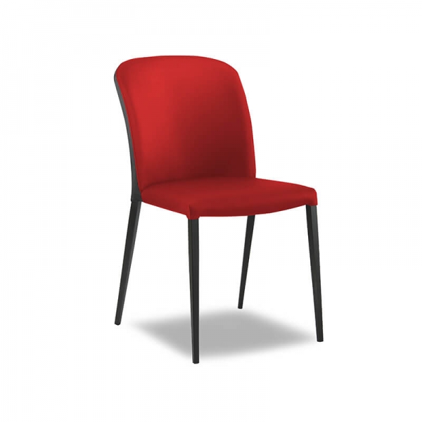 Chaise moderne noire et rouge avec pieds en métal - 4