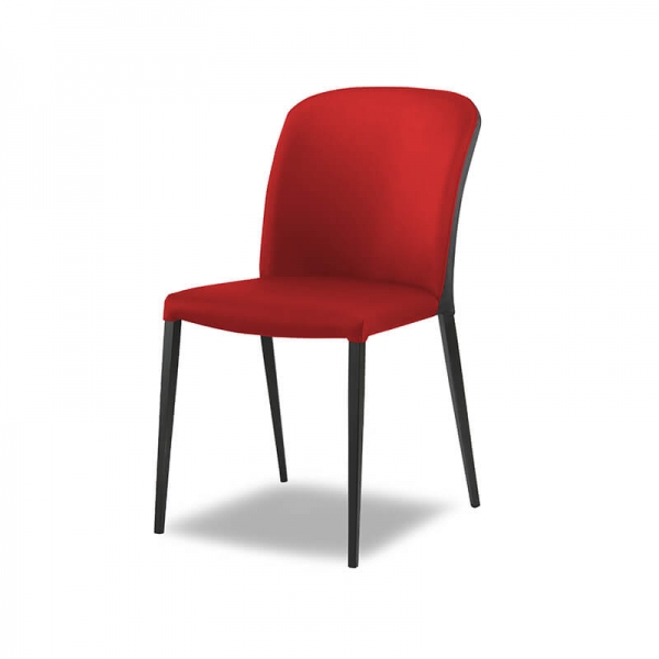 Chaise bicolore noire et rouge  - 5