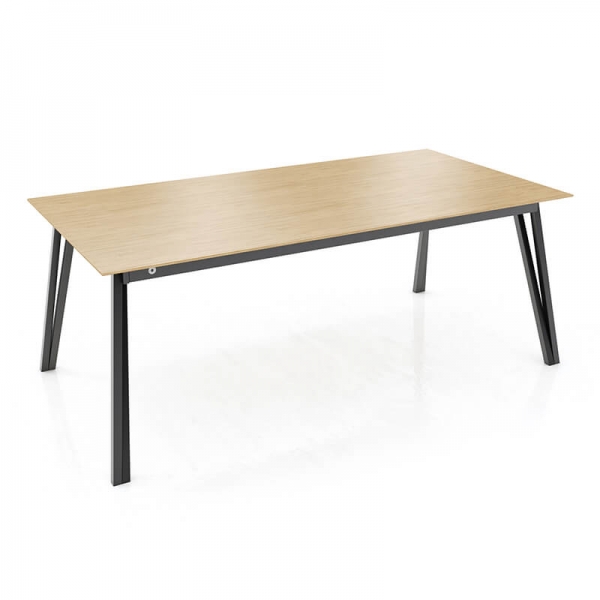 Table en bois massif avec pieds en métal forme épingle - Brest Mobitec® - 2