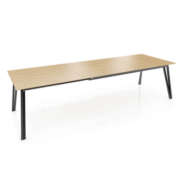 Table en bois massif avec rallonges avec pieds en métal forme épingle - Brest Mobitec® - 3