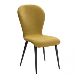 Chaise française en tissu vert et piétement métal - Lila Eco