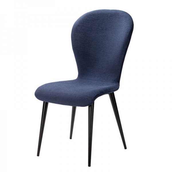 Chaise made in France avec pieds en métal et tissu bleu - Lila Eco - 18