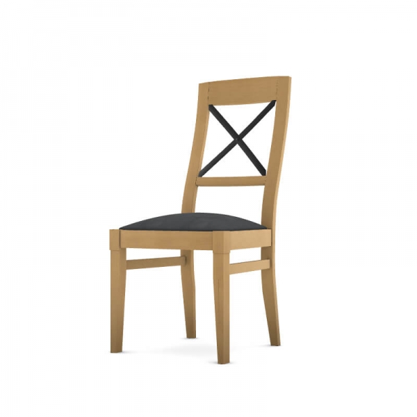 Chaise française revêtement tissu en bois - Loft - 2