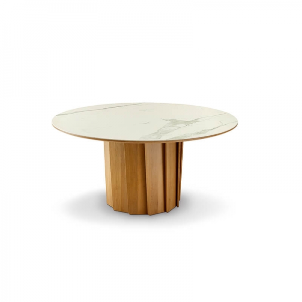 Table ronde en bois et céramique made in France - Volute - 6