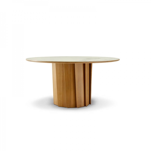 Table made in France ronde en bois et céramique - Volute - 7