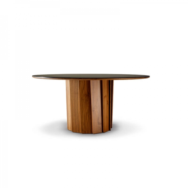 Table ronde design en bois et céramique française - Volute - 11