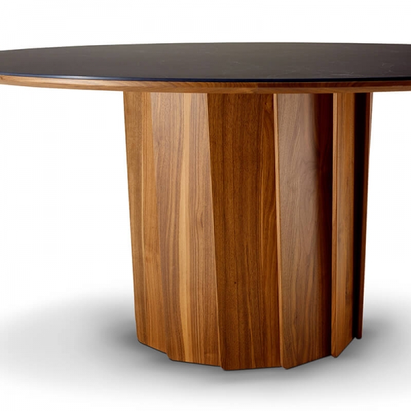 Table ronde design en bois et céramique France - Volute - 13