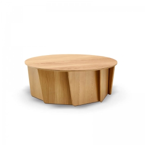 Table basse ronde en bois fabrication française - Volute
