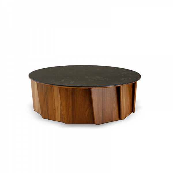 Table basse avec plateau rond en céramique fabrication française - Volute - 8