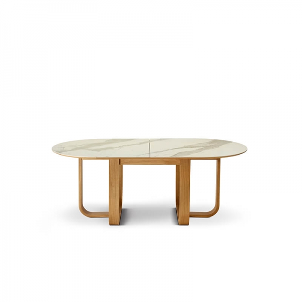 Table de salle à manger extensible en céramique et bois - 2