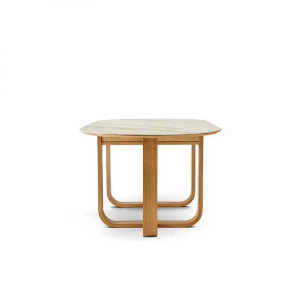 Table de salle à manger en céramique et en bois - 4