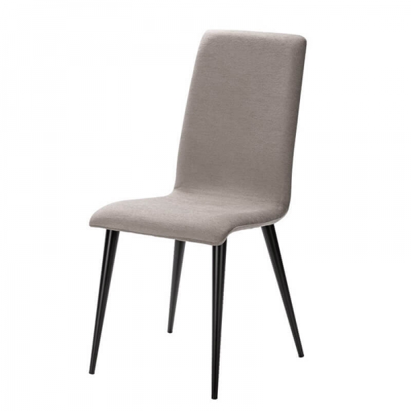 Chaise fabrication française en tissu gris et pieds métal - Yam Eco - 10