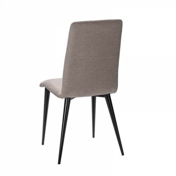 Chaise française en tissu gris et métal - Yam Eco - 12