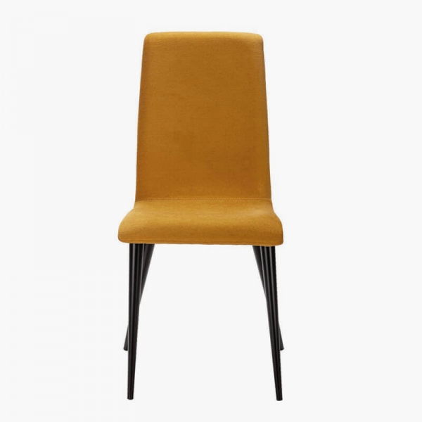 Chaise française en tissu moutarde et pieds métal - Yam Eco - 15
