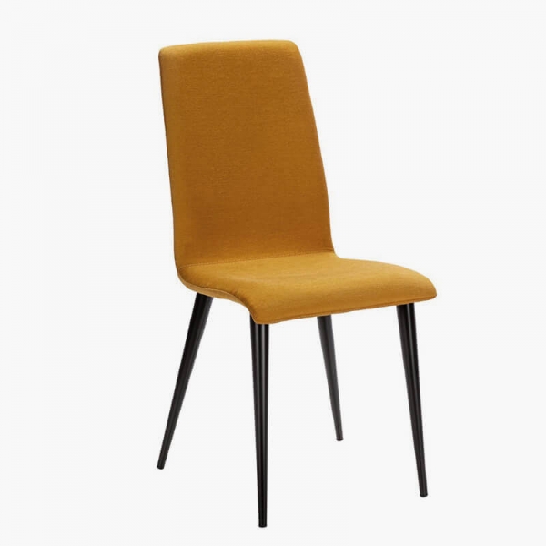 Chaise en tissu jaune avec pieds métal made in France - Yam Eco - 13