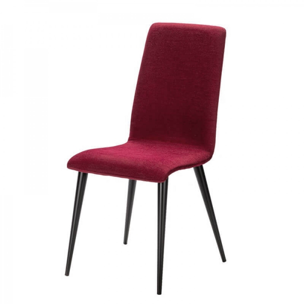Chaise rouge rubis avec pieds métal fabrication France - Yam Eco - 18