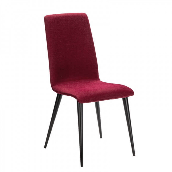Chaise en tissu rouge avec pieds métal made in France - Yam Eco - 17