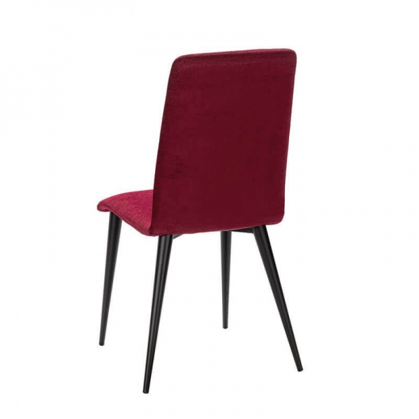 Chaise française en métal et tissu rouge - Yam Eco - 20