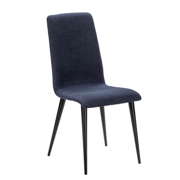 Chaise en tissu bleu et pieds métal made in France - Yam Eco - 21