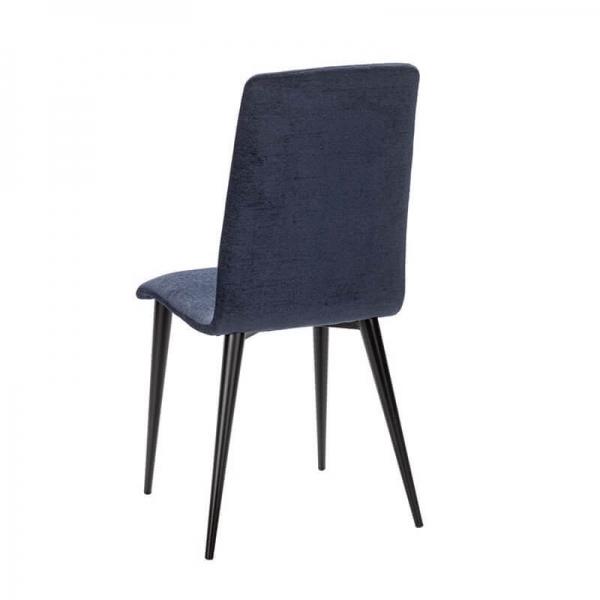 Chaise française en tissu bleu avec pieds en métal - Yam Eco - 24