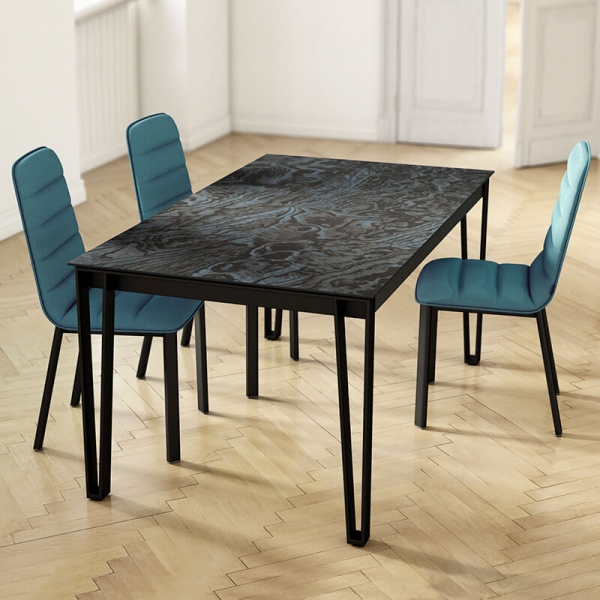 Table moderne en Dekton avec pieds épingle en métal - London - 2
